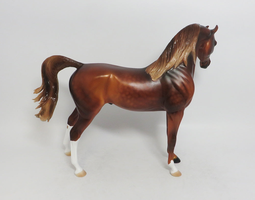 FOO FIGHTER-OOAK DAPPLE CHESTNUT ARABIAN MODEL HORSE BY AUDREY DIXON 9/7/18