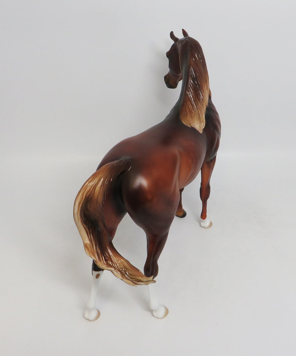 FOO FIGHTER-OOAK DAPPLE CHESTNUT ARABIAN MODEL HORSE BY AUDREY DIXON 9/7/18