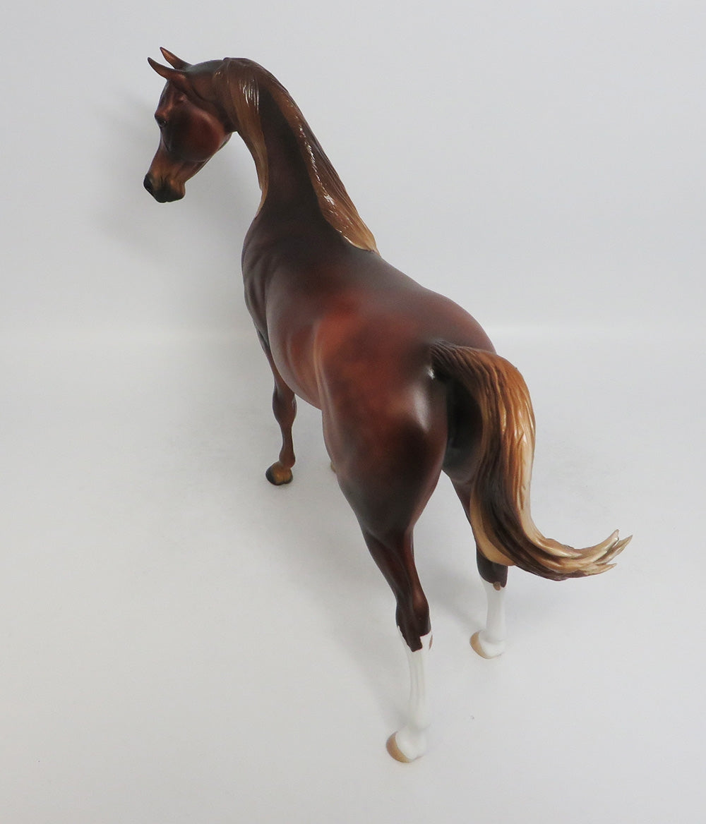 FOO FIGHTER-OOAK DAPPLE CHESTNUT ARABIAN MODEL HORSE BY AUDREY DIXON 9/7/18