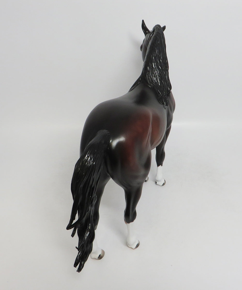 ELDORADO&#39;S SUNRISE- OOAK DARK BAY DAPPLE ANDALUSION MODEL HORSE BY AUDREY DIXON 9/7/2018