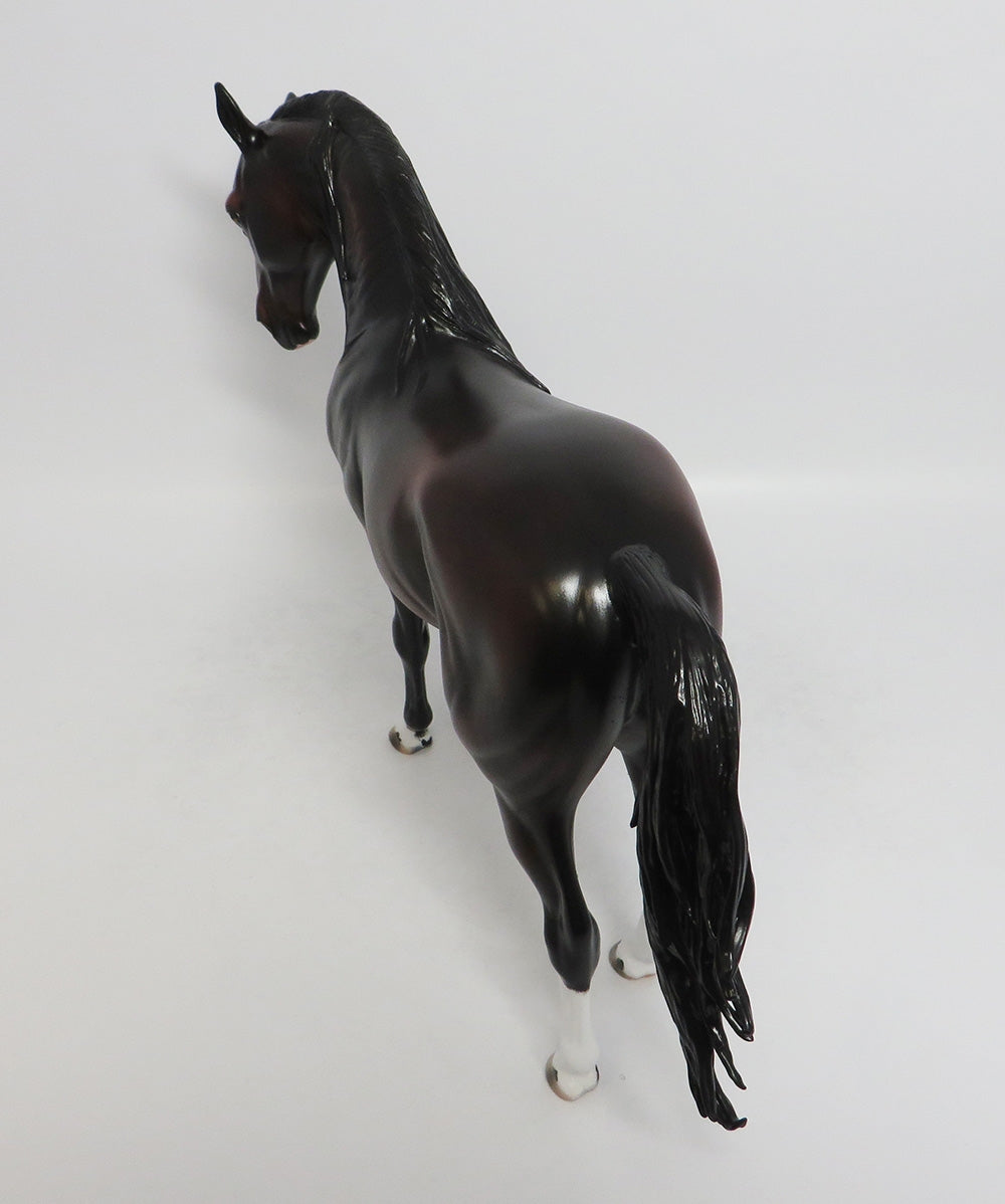 ELDORADO&#39;S SUNRISE- OOAK DARK BAY DAPPLE ANDALUSION MODEL HORSE BY AUDREY DIXON 9/7/2018