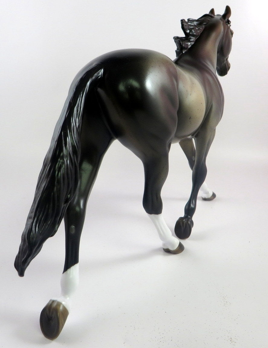 FROM THE TOP - OOAK BLUE ROAN PALOUSE MODEL HORSE BY MISSY FOX LHS 19