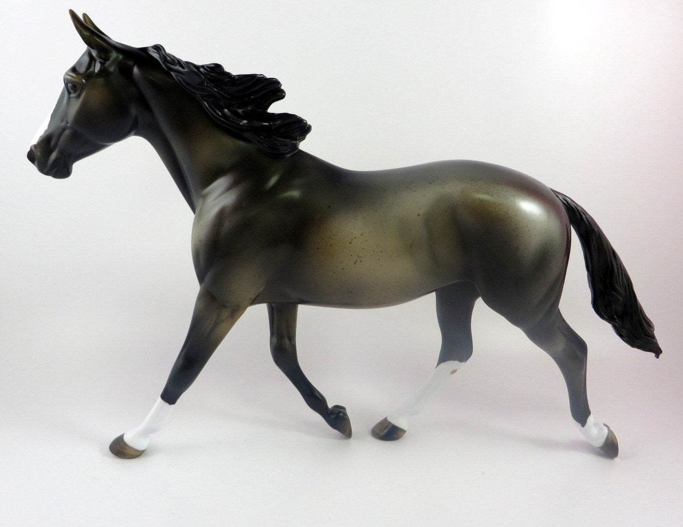 FROM THE TOP - OOAK BLUE ROAN PALOUSE MODEL HORSE BY MISSY FOX LHS 19