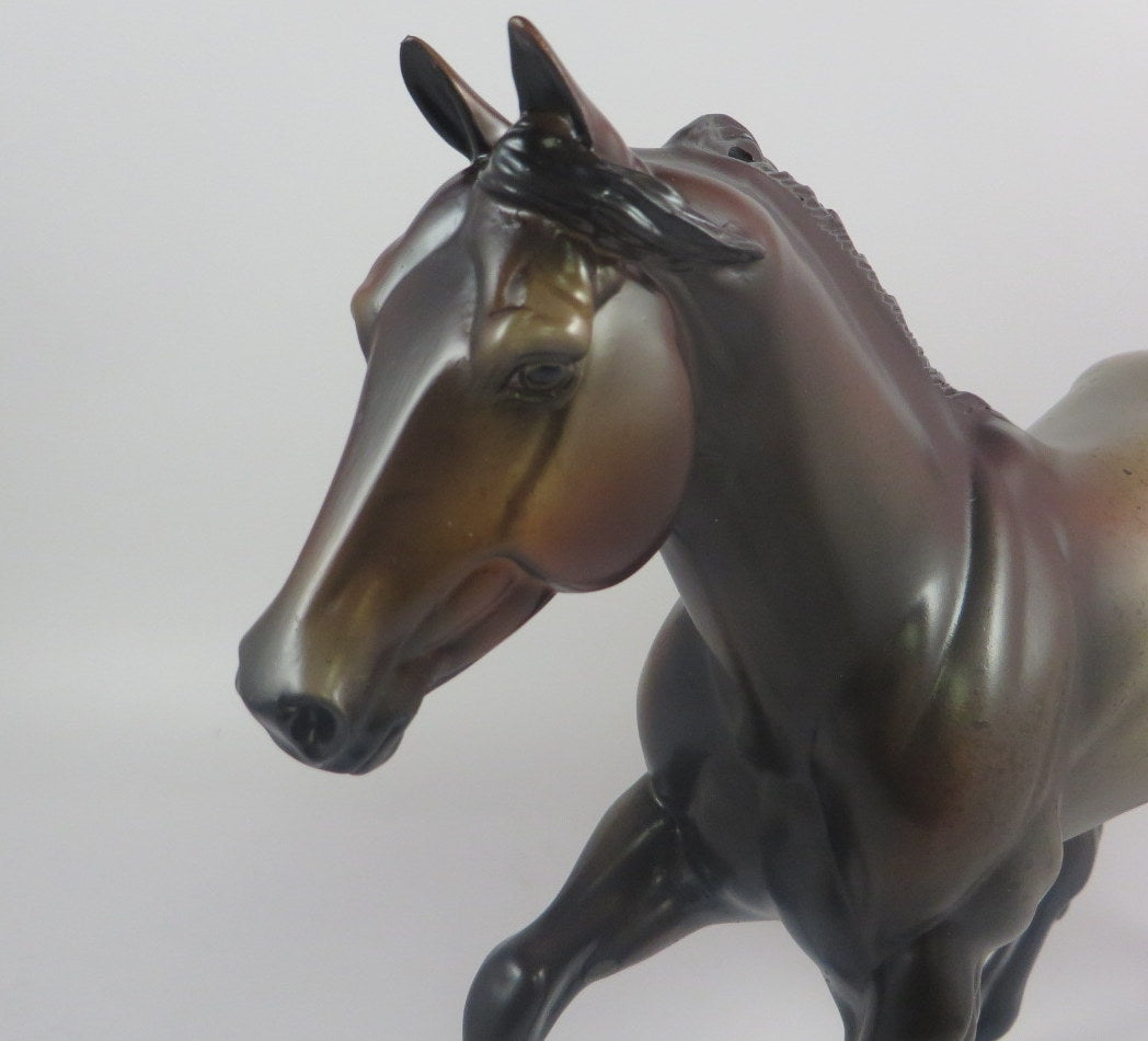 SPOTTED SPECTACLE - OOAK BAY ROAN FOUNDATION QUARTER HORSE BY MISSY FOX LHS 2019