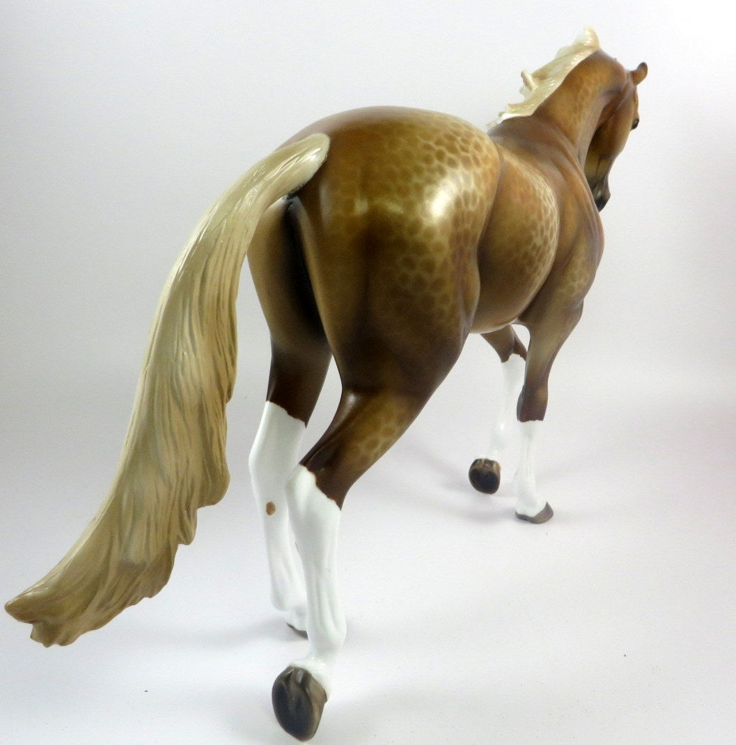 FUNNEL CAKE -OOAK SOOTY PALOMINO REVERSE DAPPLE THOROUGHBRED MODEL HORSE BY MISSY FOX LHS 19