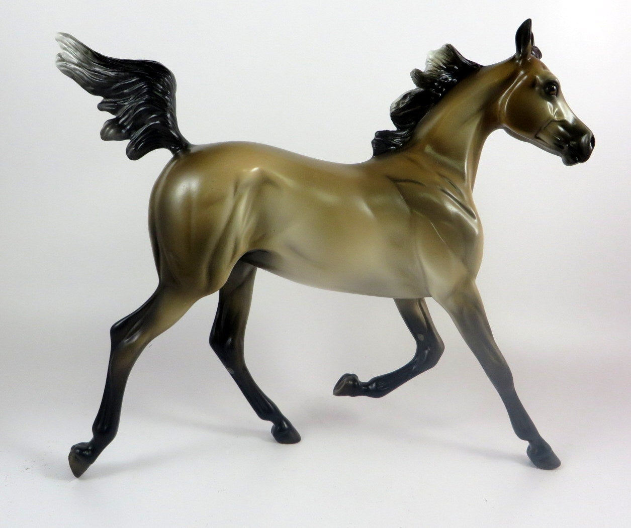 FRIED PICKLE -OOAK BUCKSKIN YEARLING MODEL HORSE BY MISSY FOX LHS 19