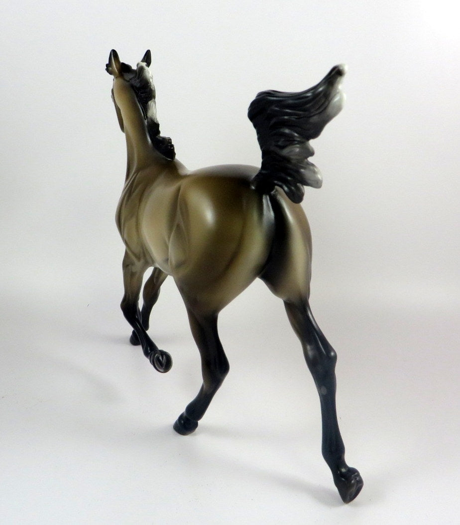 FRIED PICKLE -OOAK BUCKSKIN YEARLING MODEL HORSE BY MISSY FOX LHS 19