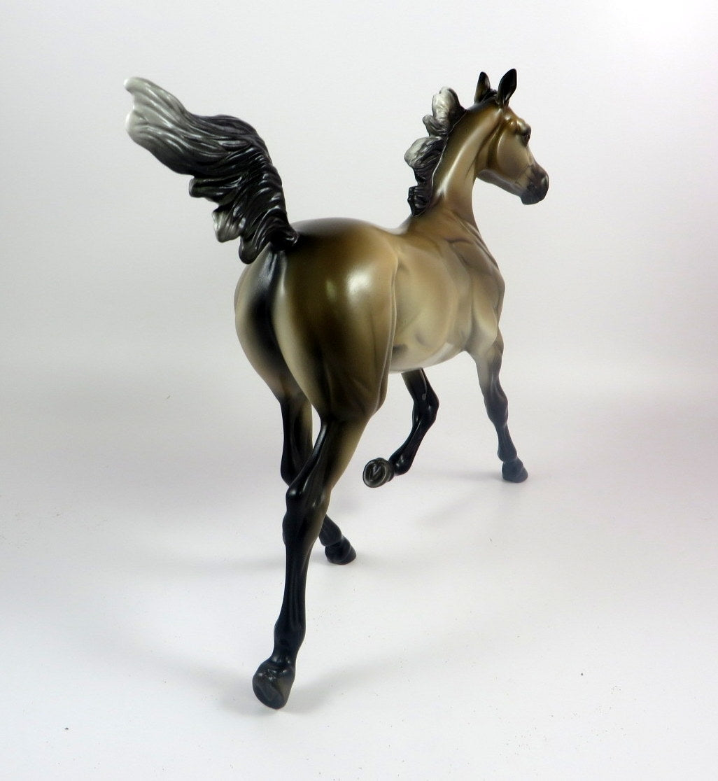 FRIED PICKLE -OOAK BUCKSKIN YEARLING MODEL HORSE BY MISSY FOX LHS 19