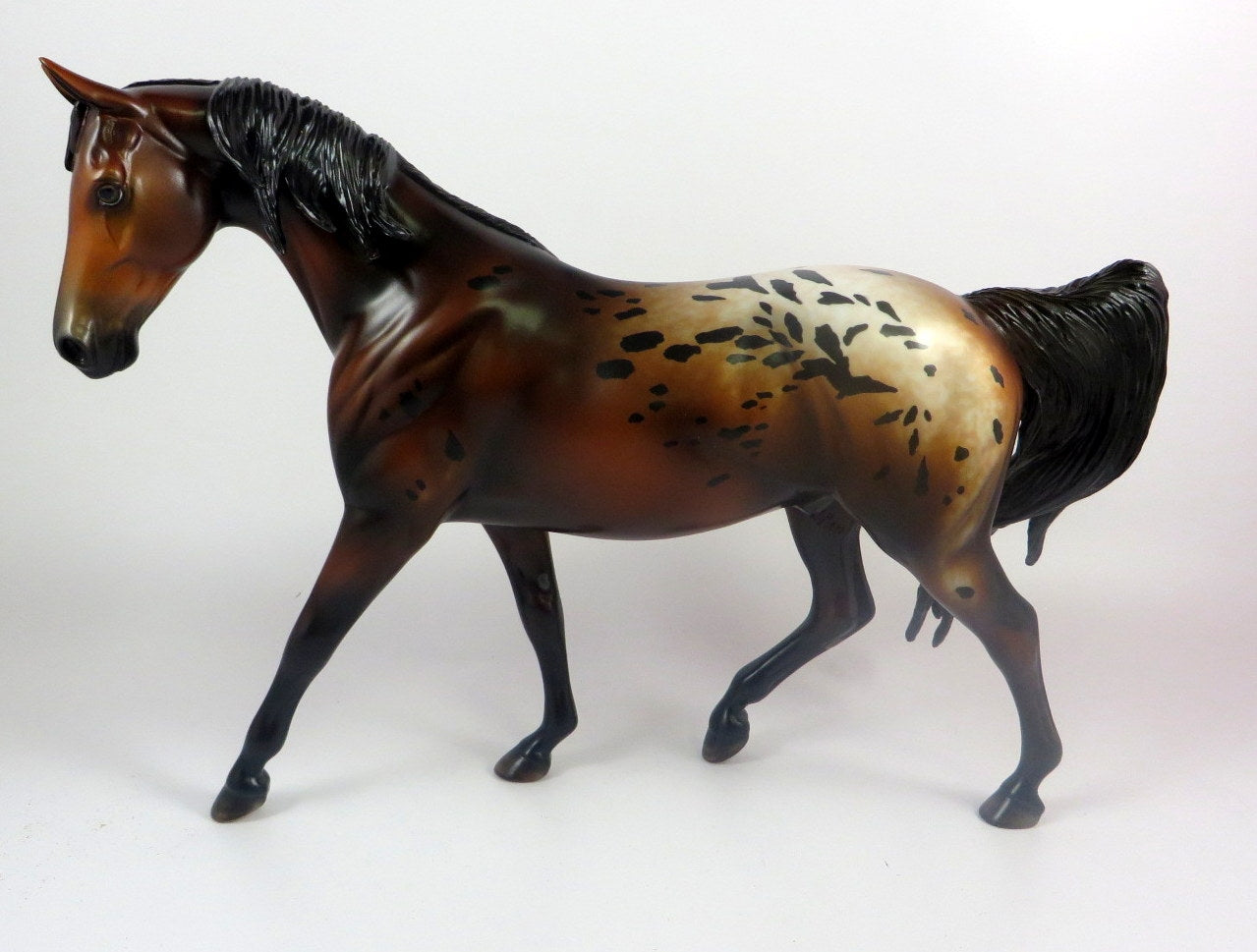 BALANCING ACT -OOAK BAY APPALOOSA CM PONY MODEL HORSE BY MISSY FOX LHS 19