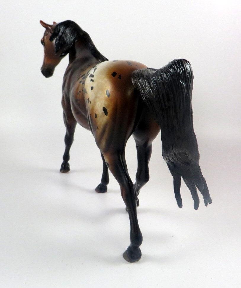 BALANCING ACT -OOAK BAY APPALOOSA CM PONY MODEL HORSE BY MISSY FOX LHS 19