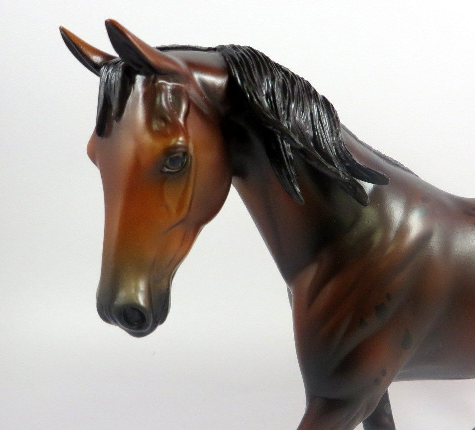 BALANCING ACT -OOAK BAY APPALOOSA CM PONY MODEL HORSE BY MISSY FOX LHS 19