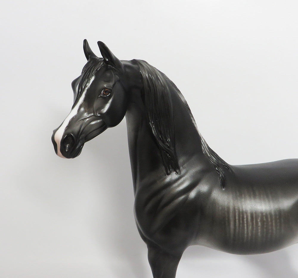 SMOKING GUN-OOAK BLACK RABICANO ARABIAN MODEL HORSE BY SHERYL LEISURE 9/7/18