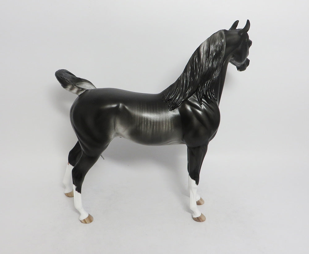 SMOKING GUN-OOAK BLACK RABICANO ARABIAN MODEL HORSE BY SHERYL LEISURE 9/7/18