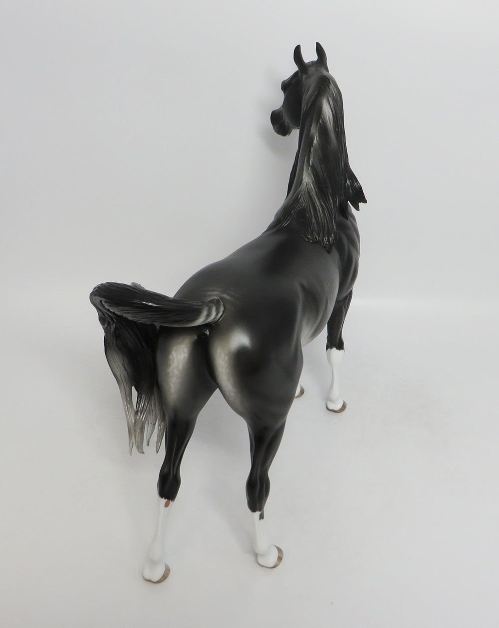 SMOKING GUN-OOAK BLACK RABICANO ARABIAN MODEL HORSE BY SHERYL LEISURE 9/7/18