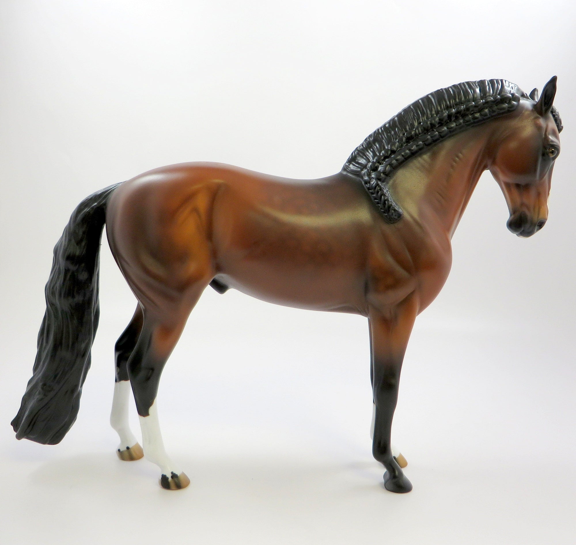 KINGIAN-OOAK DAPPLE BAY ANDALUSIAN MODEL HORSE EQ 2019