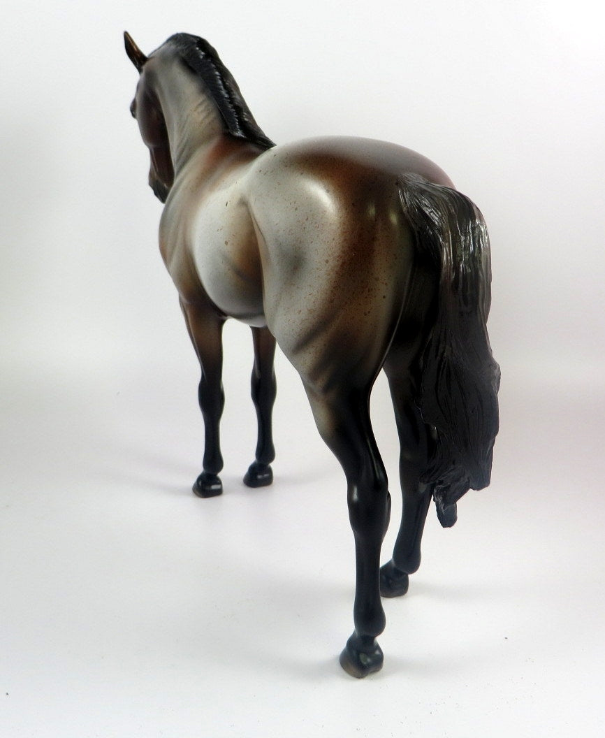 AERIAL SILK -- OOAK BAY ROAN ANDALUSIAN MODEL HORSE BY MISSY FOX  LHS 2019