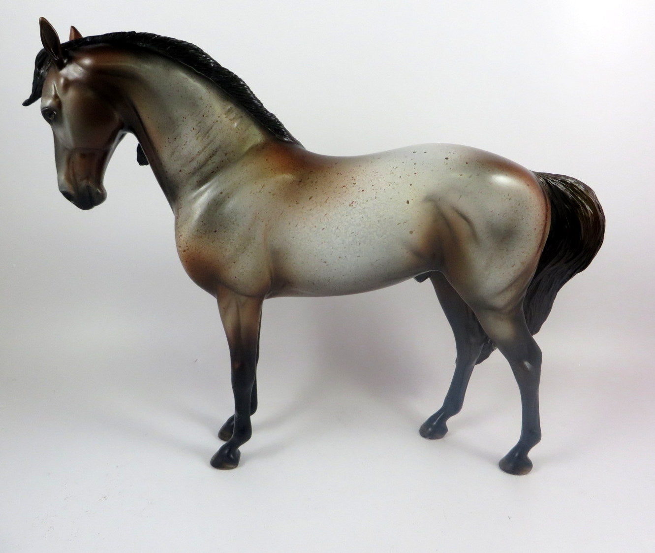 AERIAL SILK -- OOAK BAY ROAN ANDALUSIAN MODEL HORSE BY MISSY FOX  LHS 2019