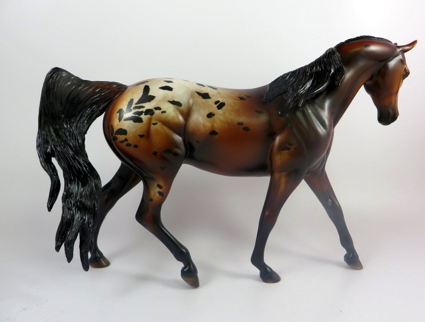 BALANCING ACT -OOAK BAY APPALOOSA CM PONY MODEL HORSE BY MISSY FOX LHS 19
