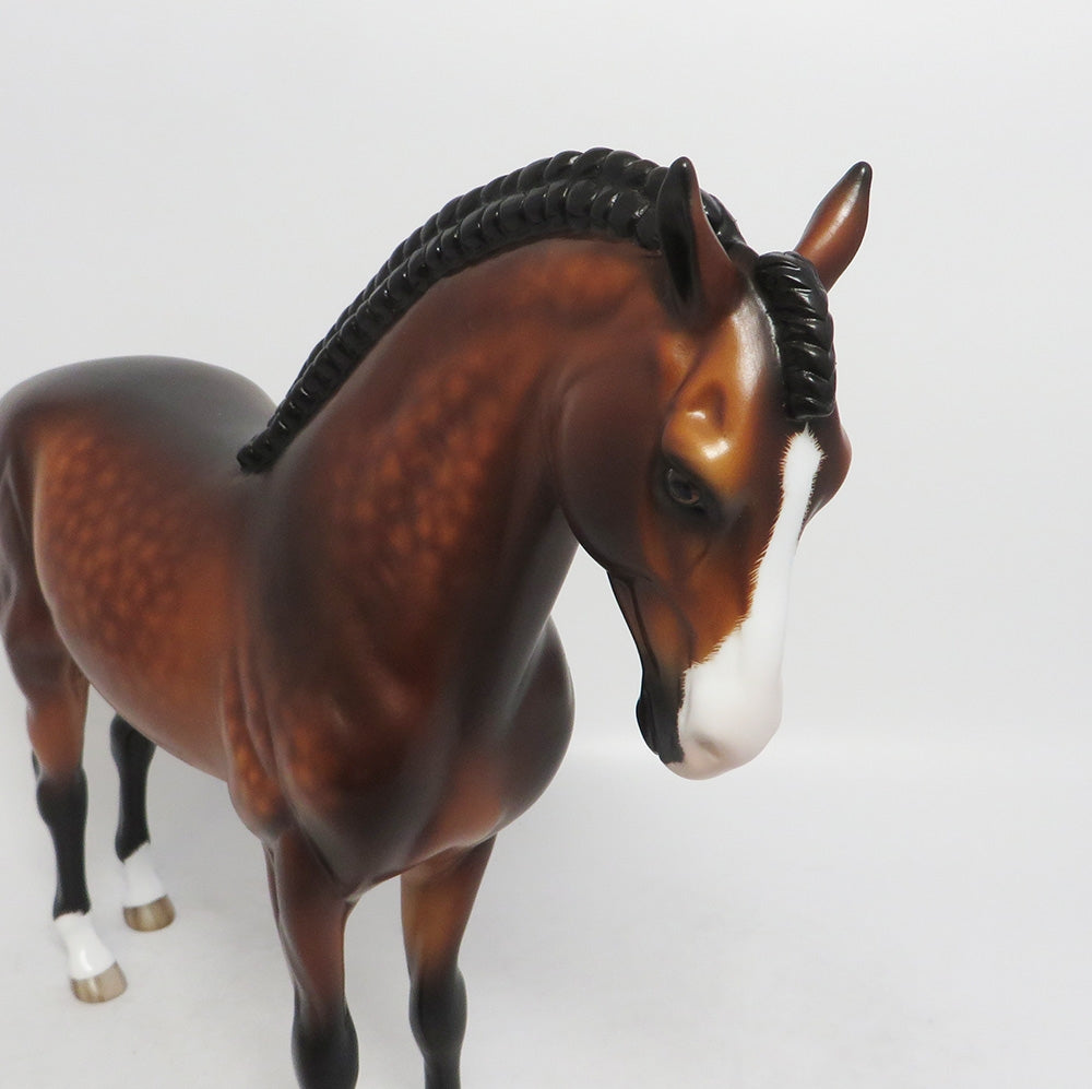 JUST DRIVE-OOAK STAR DAPPLE BAY ANDALUSIAN MODEL HORSE BY SHERYL LEISURE 9/7/18