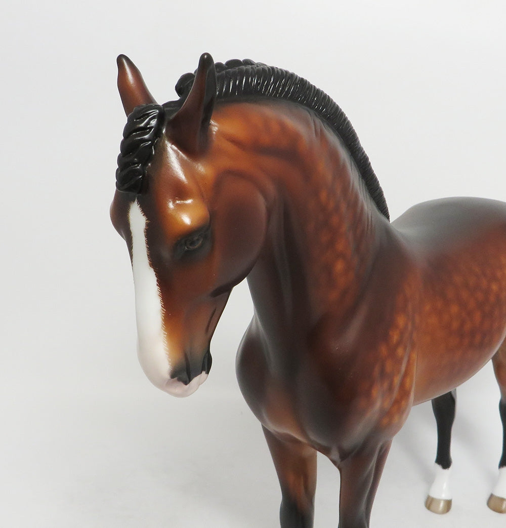 JUST DRIVE-OOAK STAR DAPPLE BAY ANDALUSIAN MODEL HORSE BY SHERYL LEISURE 9/7/18