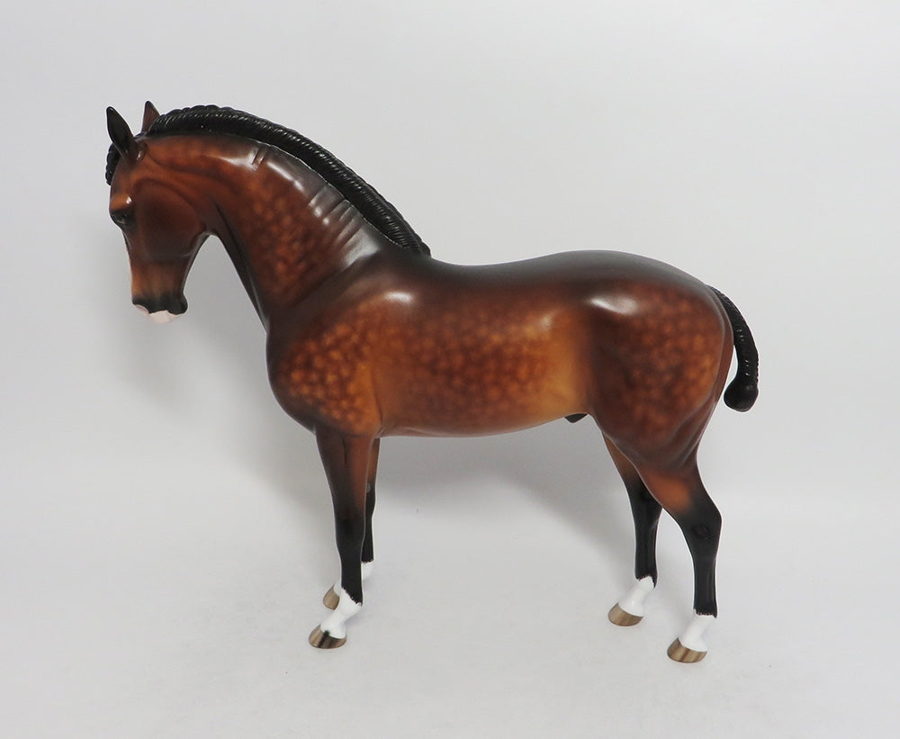 JUST DRIVE-OOAK STAR DAPPLE BAY ANDALUSIAN MODEL HORSE BY SHERYL LEISURE 9/7/18