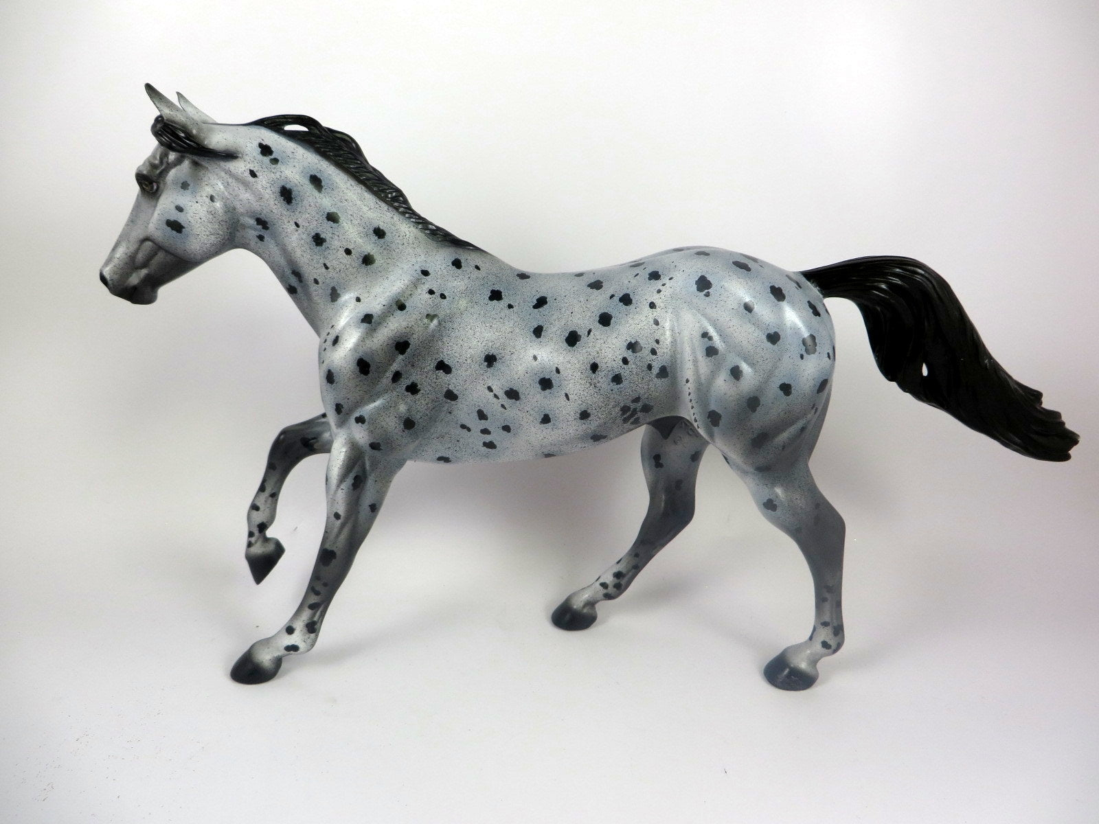 HYPNO -OOAK BLACK APPALOOSA FQH MODEL HORSE BY AL KATT LHS 19