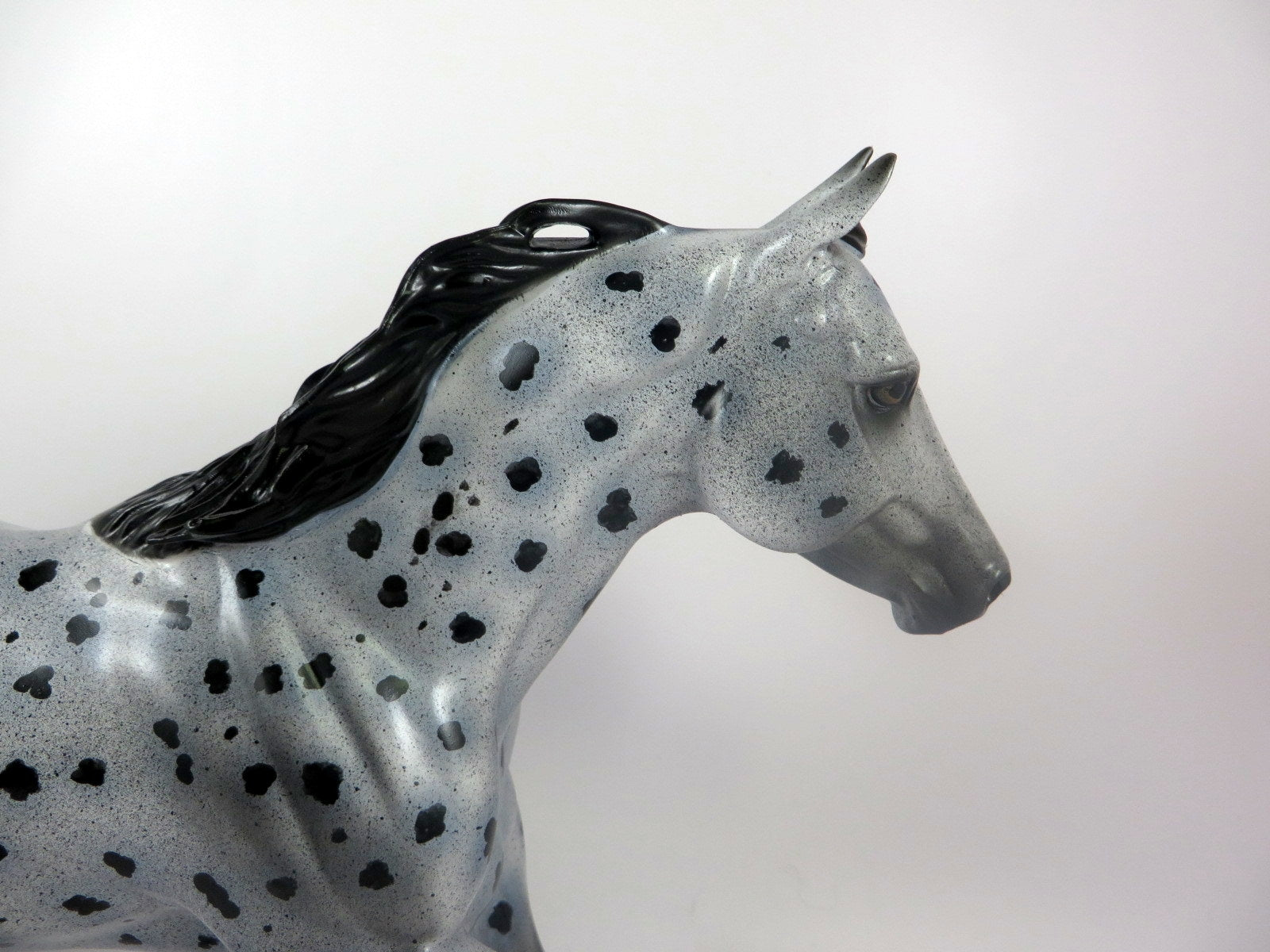 HYPNO -OOAK BLACK APPALOOSA FQH MODEL HORSE BY AL KATT LHS 19