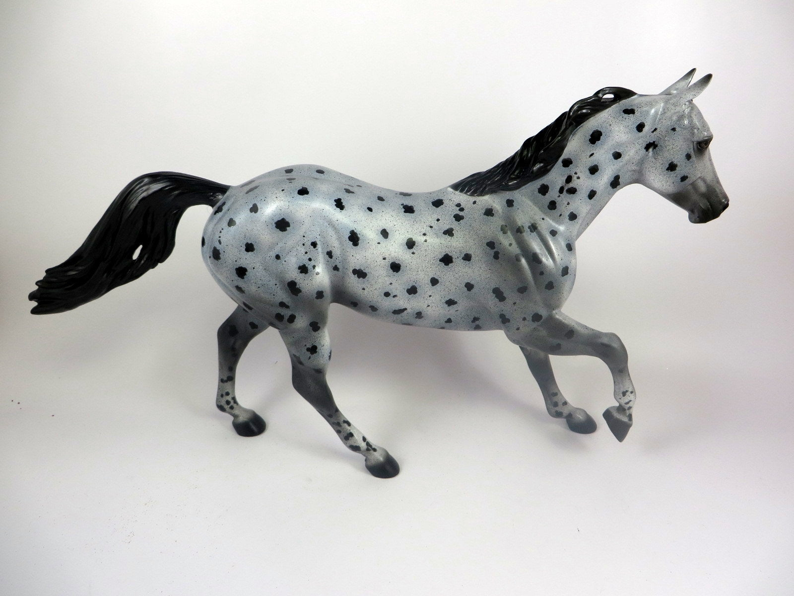 HYPNO -OOAK BLACK APPALOOSA FQH MODEL HORSE BY AL KATT LHS 19