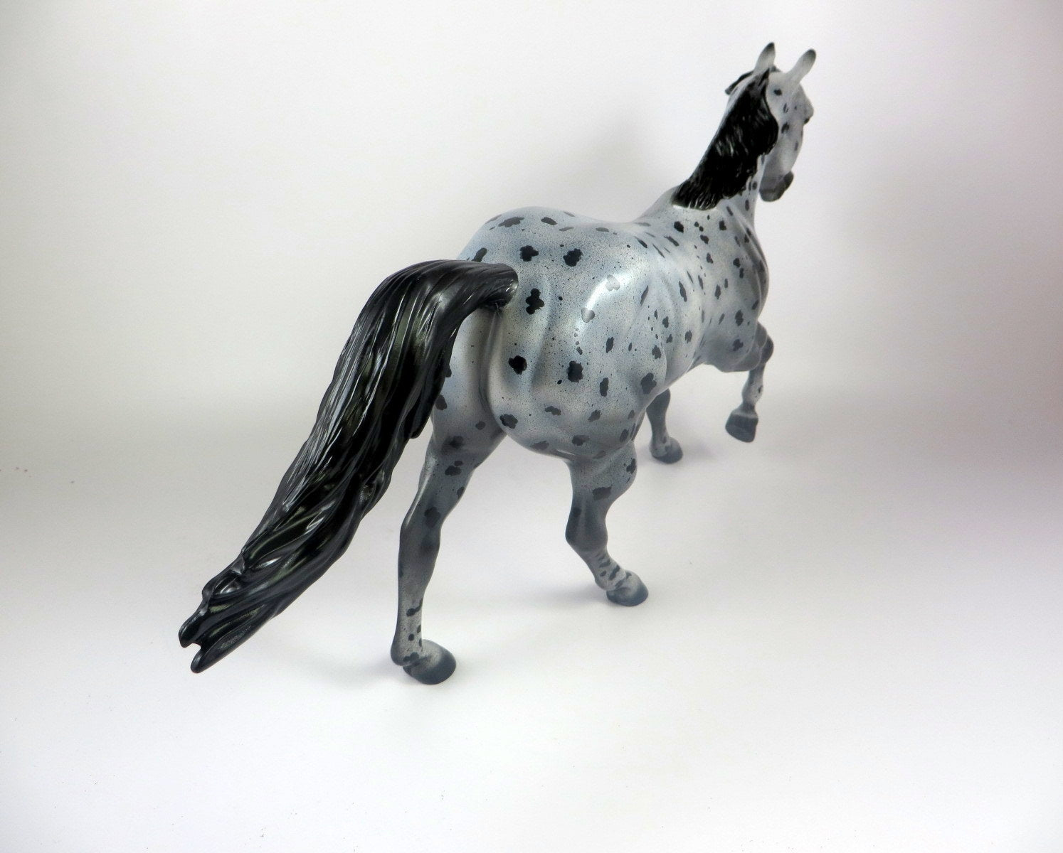 HYPNO -OOAK BLACK APPALOOSA FQH MODEL HORSE BY AL KATT LHS 19