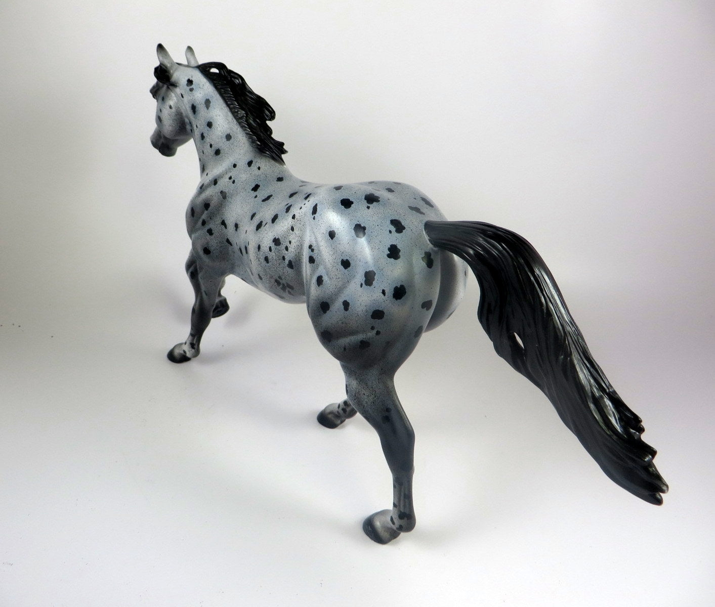 HYPNO -OOAK BLACK APPALOOSA FQH MODEL HORSE BY AL KATT LHS 19
