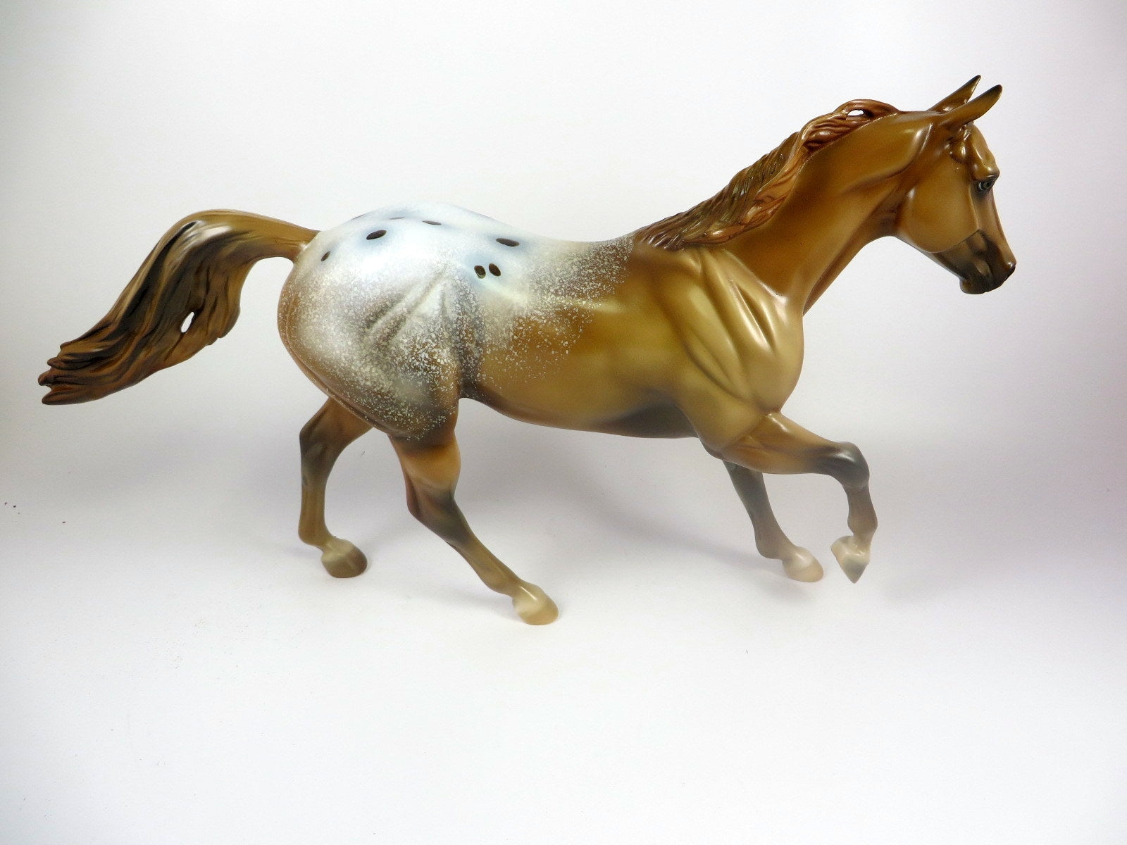 ROLA BOLA -OOAK CHESTNUT APPALOOSA FQH MODEL HORSE BY AL KATT LHS 19