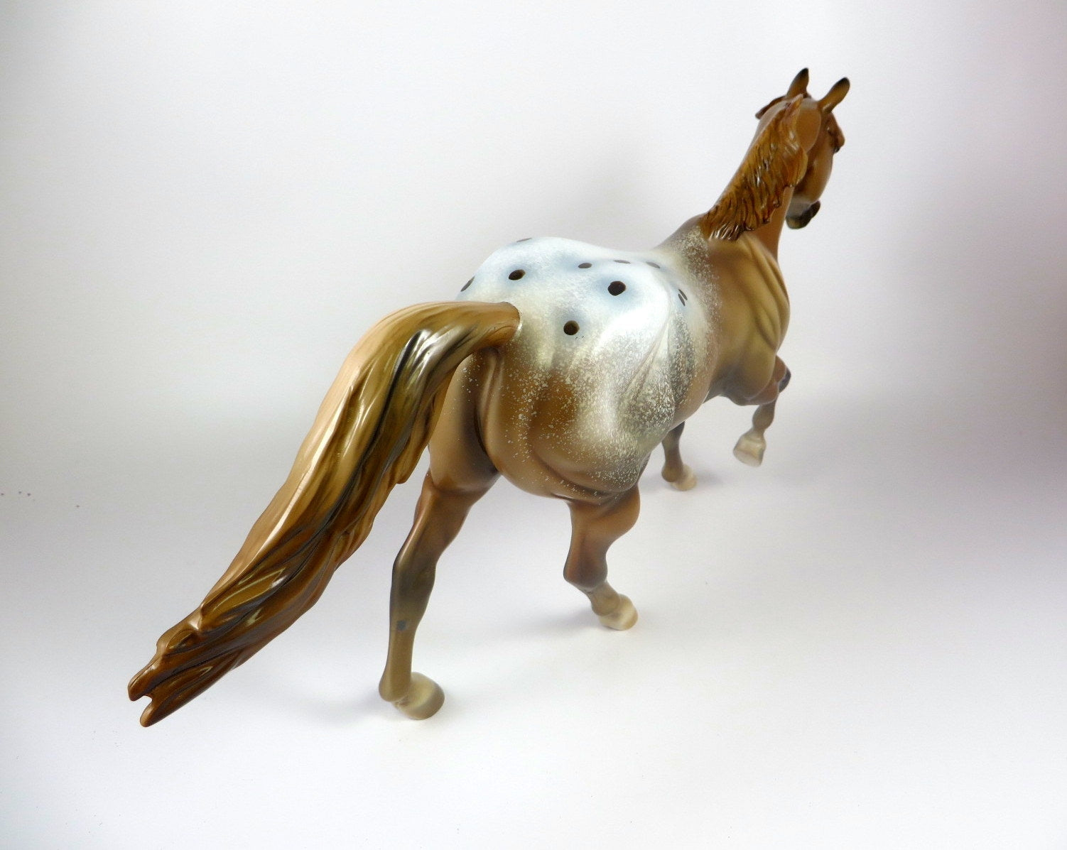 ROLA BOLA -OOAK CHESTNUT APPALOOSA FQH MODEL HORSE BY AL KATT LHS 19