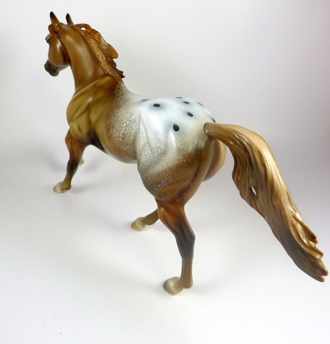 ROLA BOLA -OOAK CHESTNUT APPALOOSA FQH MODEL HORSE BY AL KATT LHS 19