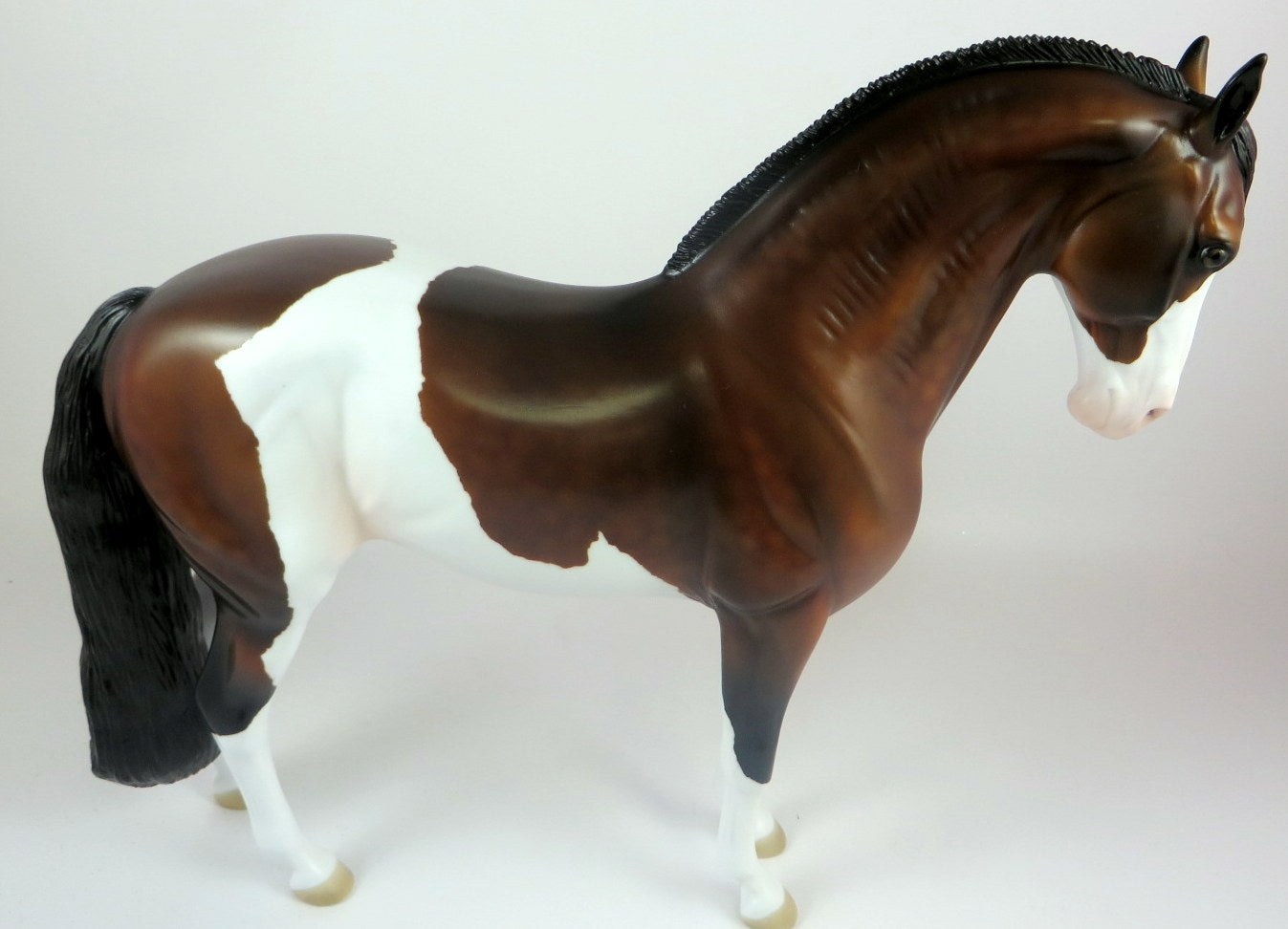 BIM BOM -OOAK DAPPLE BAY PINTO ANDALUSIAN MODEL HORSE BY AUDREY DIXON LHS 19