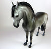 AH CHOO -- OOAK DAPPLED DARK GREY ANDALUSIAN MODEL HORSE BY MISSY FOX LHS 19