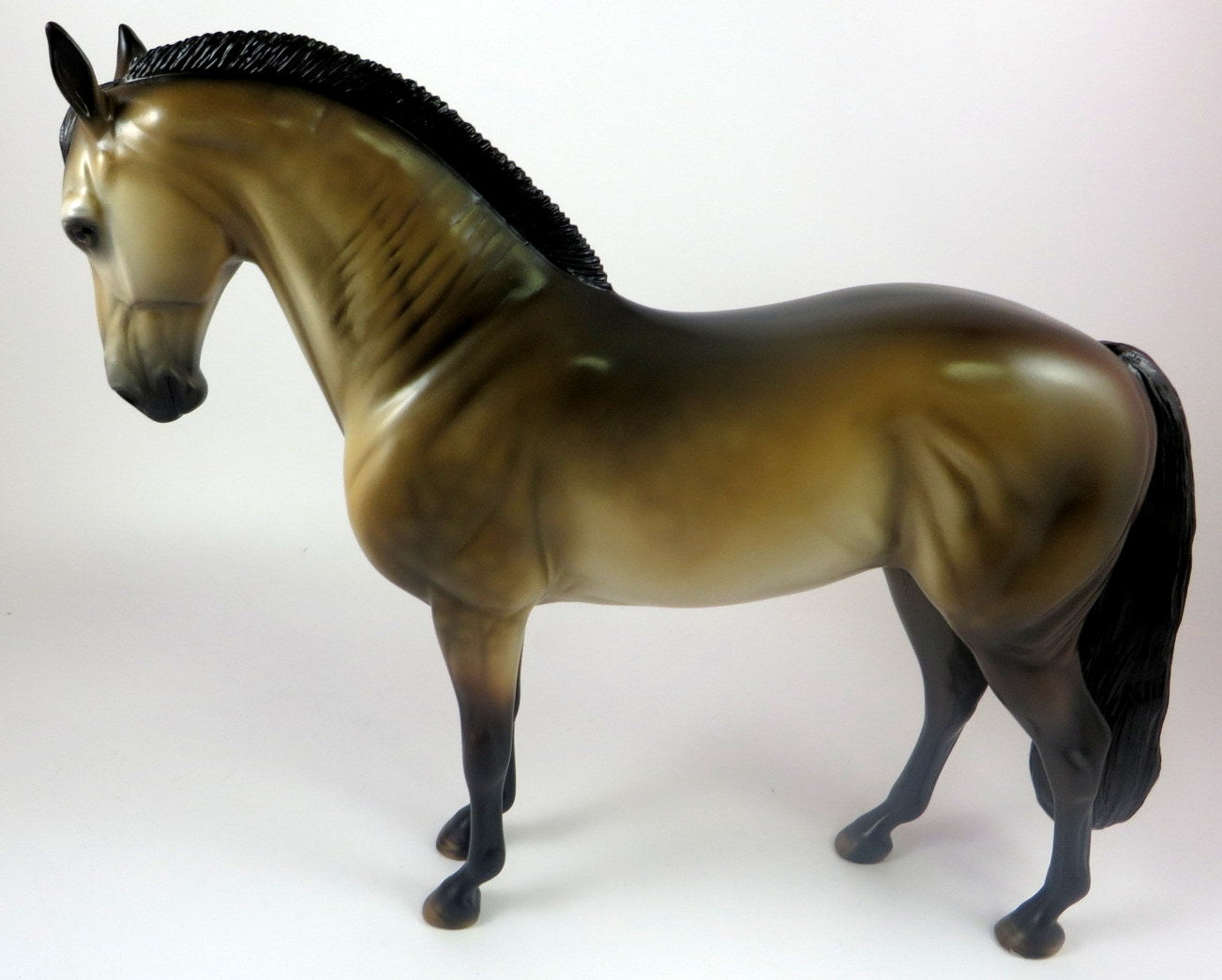 SCOOTER -- OOAK DAPPLED BUCKSKIN ANDALUSIAN MODEL HORSE BY MISSY FOX LHS 19