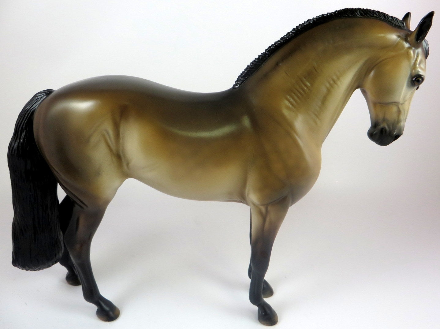 SCOOTER -- OOAK DAPPLED BUCKSKIN ANDALUSIAN MODEL HORSE BY MISSY FOX LHS 19