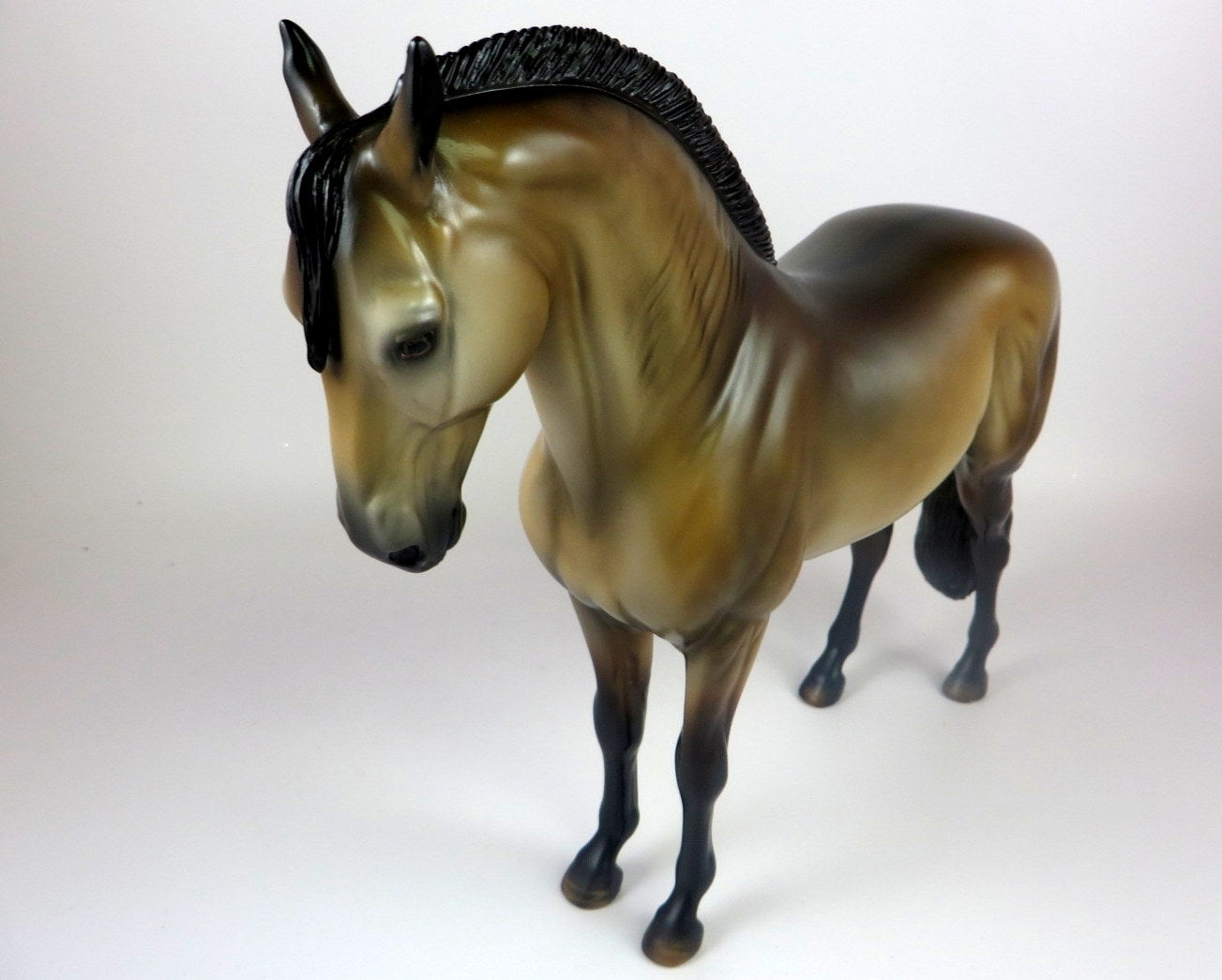 SCOOTER -- OOAK DAPPLED BUCKSKIN ANDALUSIAN MODEL HORSE BY MISSY FOX LHS 19