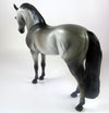 AH CHOO -- OOAK DAPPLED DARK GREY ANDALUSIAN MODEL HORSE BY MISSY FOX LHS 19