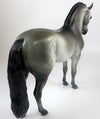 AH CHOO -- OOAK DAPPLED DARK GREY ANDALUSIAN MODEL HORSE BY MISSY FOX LHS 19