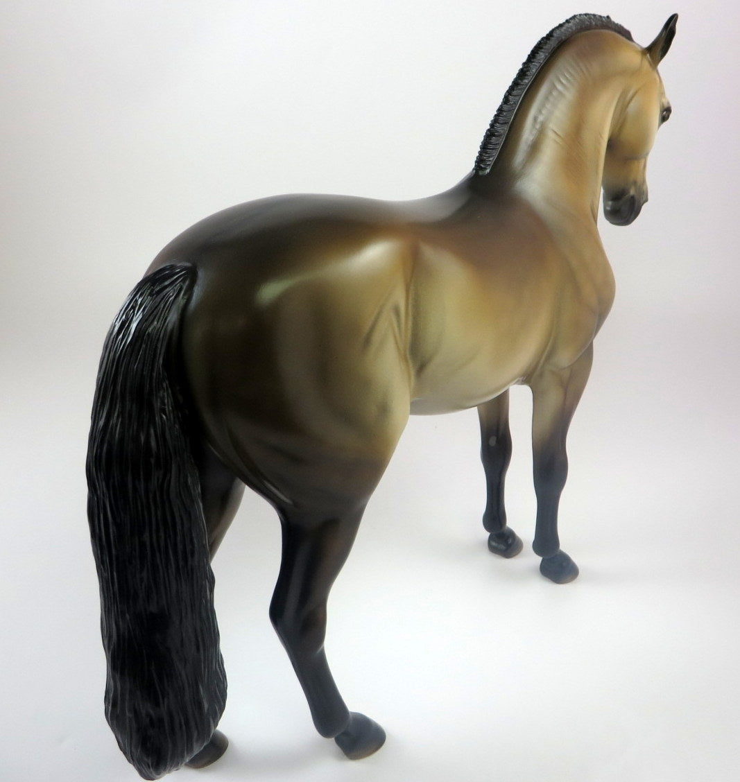 SCOOTER -- OOAK DAPPLED BUCKSKIN ANDALUSIAN MODEL HORSE BY MISSY FOX LHS 19