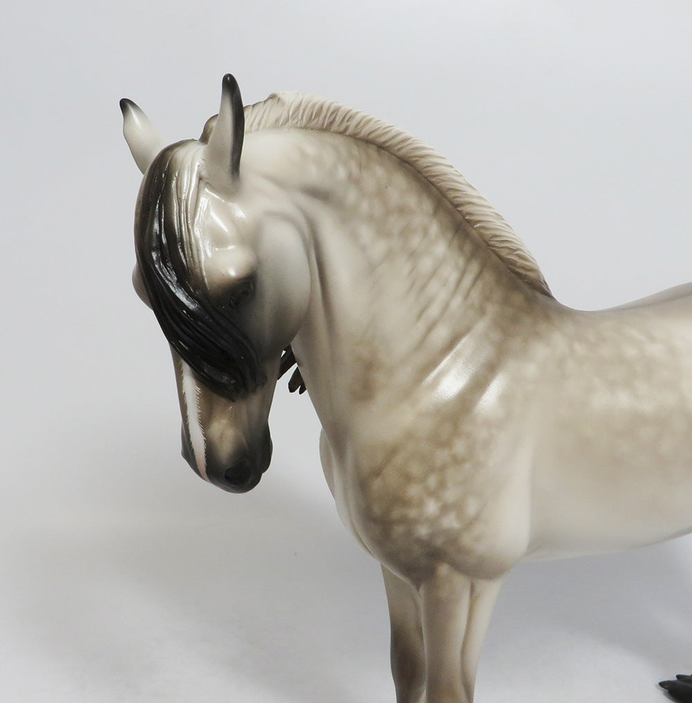 SANTA MONICA-OOAK STAR DAPPLE GRULLA ANDALUSIAN MODEL HORSE 9/14/18