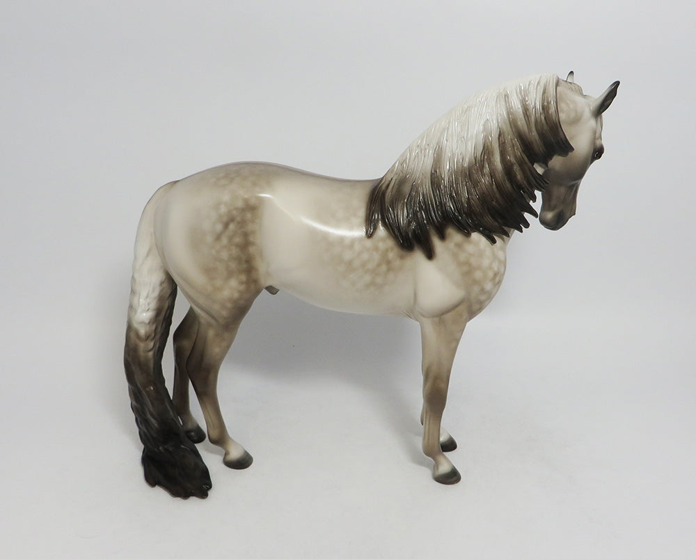 SANTA MONICA-OOAK STAR DAPPLE GRULLA ANDALUSIAN MODEL HORSE 9/14/18