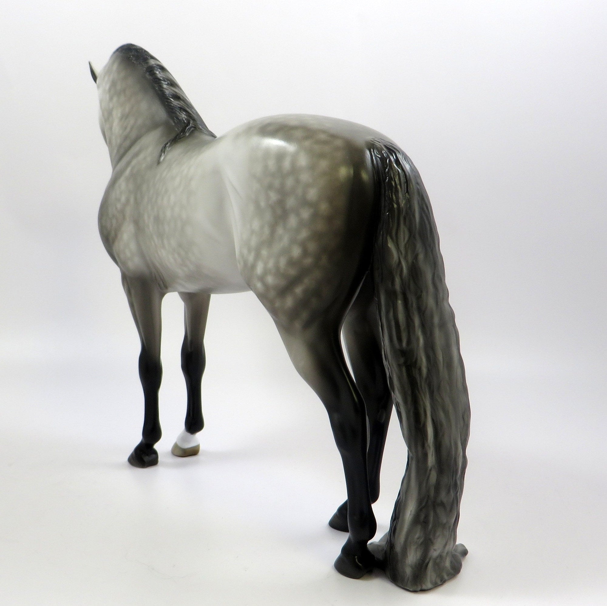 QUESERA SERA-OOAK DAPPLE GREY ANDALUSIAN MODEL HORSE BY SHERYL LEISURE 5-30-19