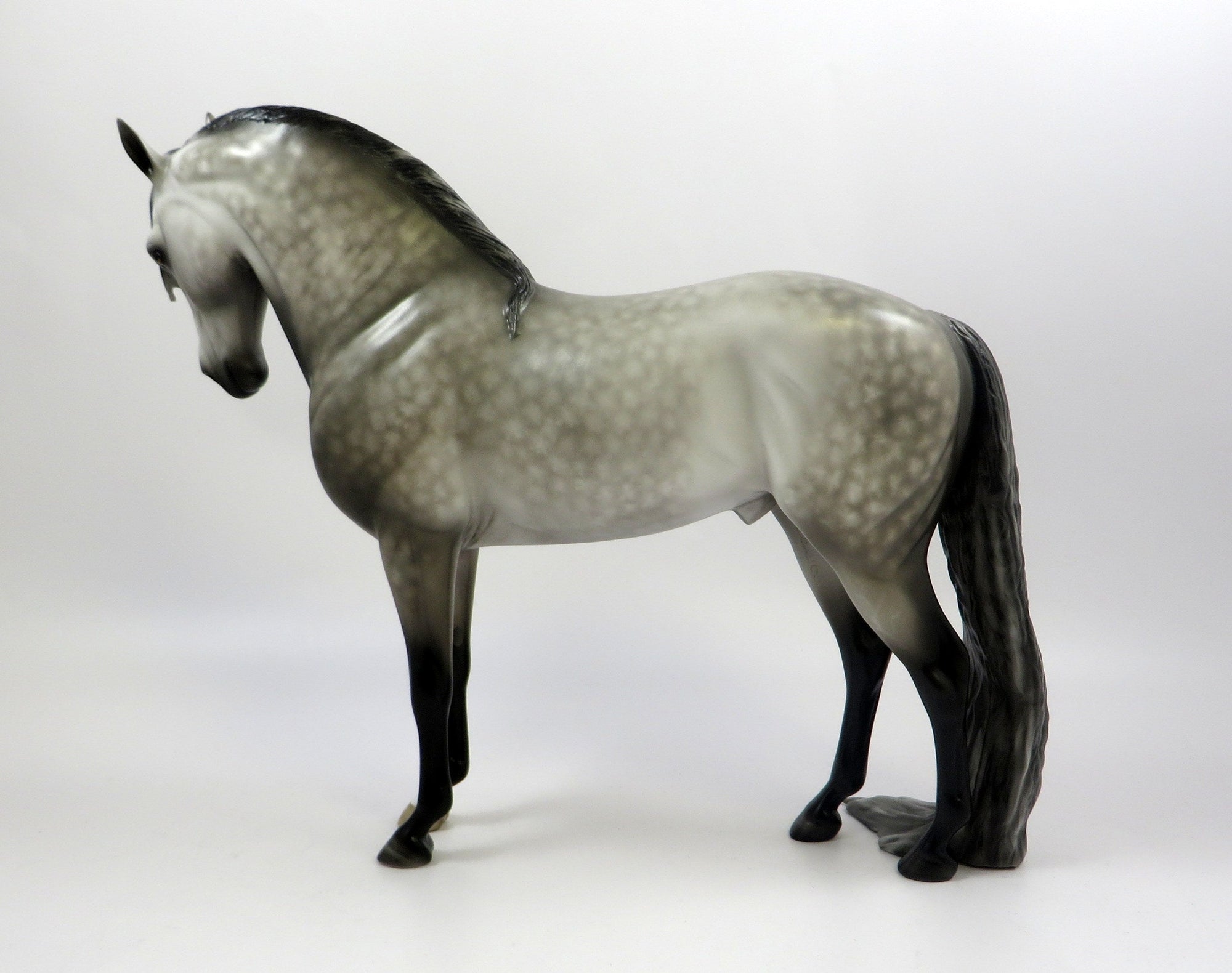 QUESERA SERA-OOAK DAPPLE GREY ANDALUSIAN MODEL HORSE BY SHERYL LEISURE 5-30-19