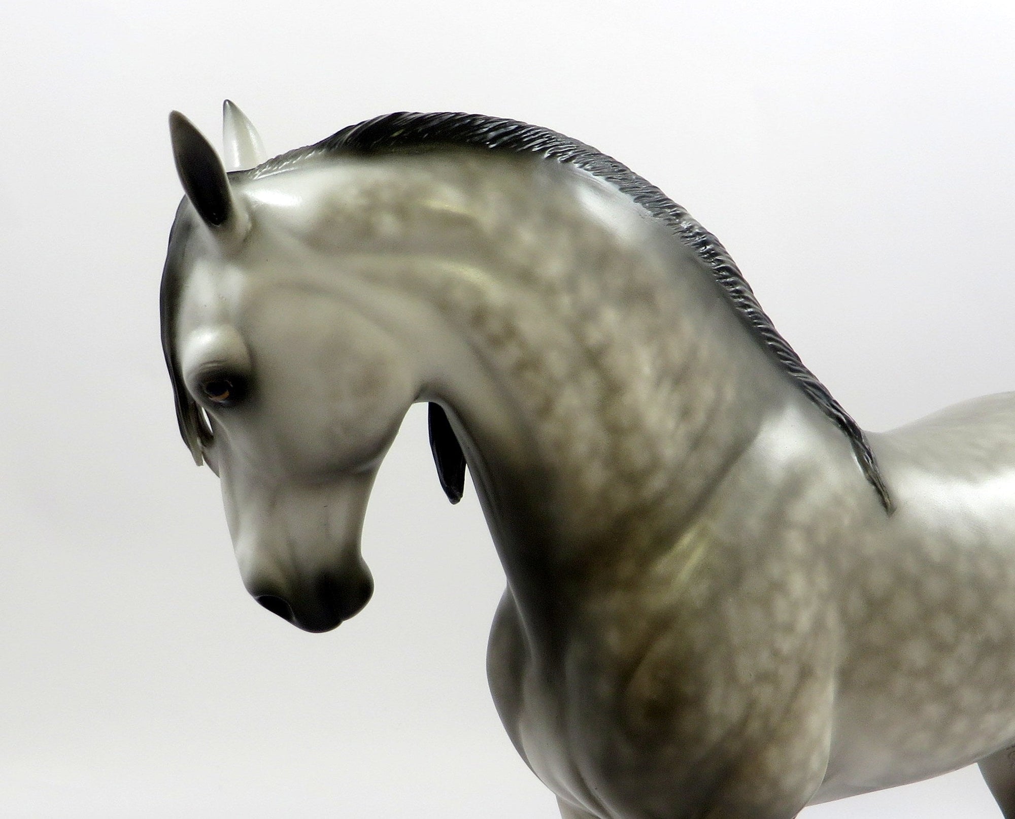 QUESERA SERA-OOAK DAPPLE GREY ANDALUSIAN MODEL HORSE BY SHERYL LEISURE 5-30-19