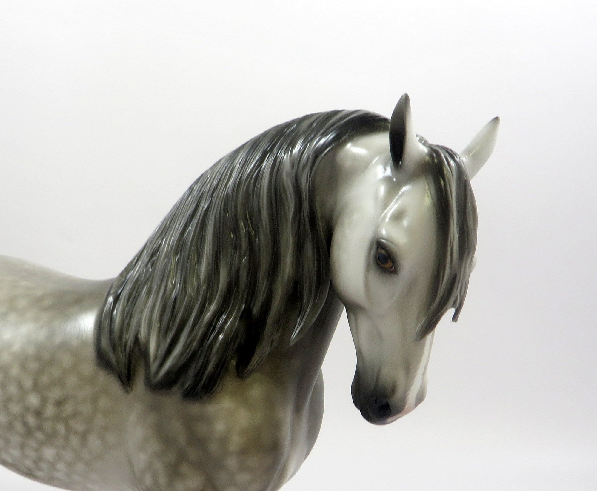 QUESERA SERA-OOAK DAPPLE GREY ANDALUSIAN MODEL HORSE BY SHERYL LEISURE 5-30-19