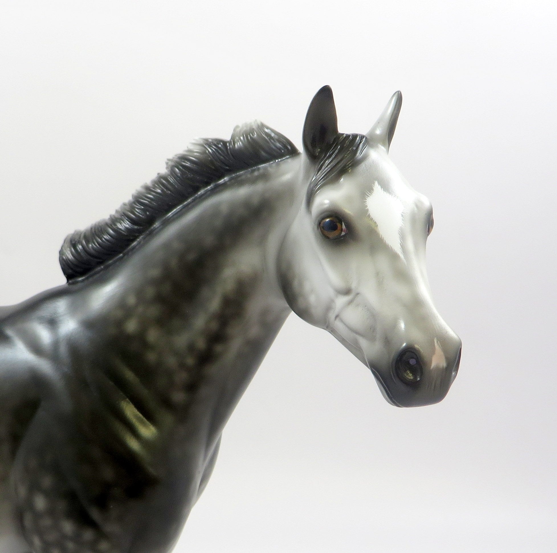 EVERYBODY LOVES A LOVER-OOAK DAPPLE GREY ISH MODEL HORSE BY SHERYL LEISURE 5-30-19