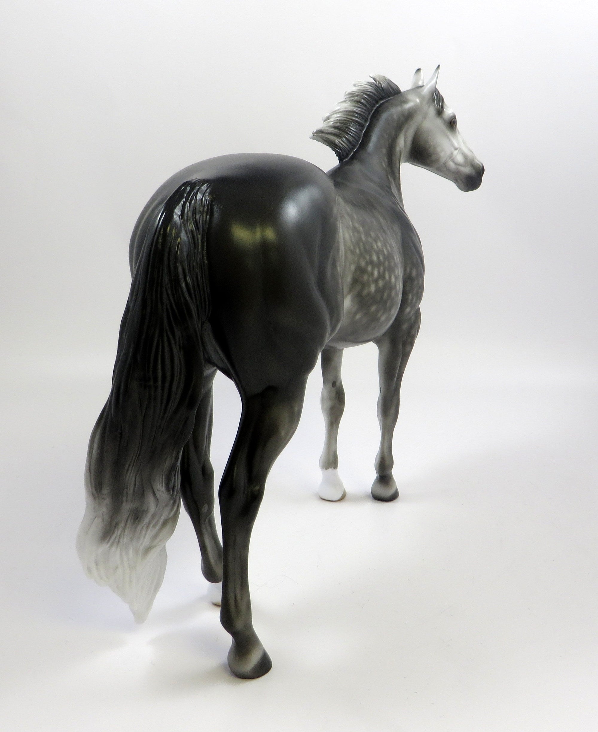EVERYBODY LOVES A LOVER-OOAK DAPPLE GREY ISH MODEL HORSE BY SHERYL LEISURE 5-30-19