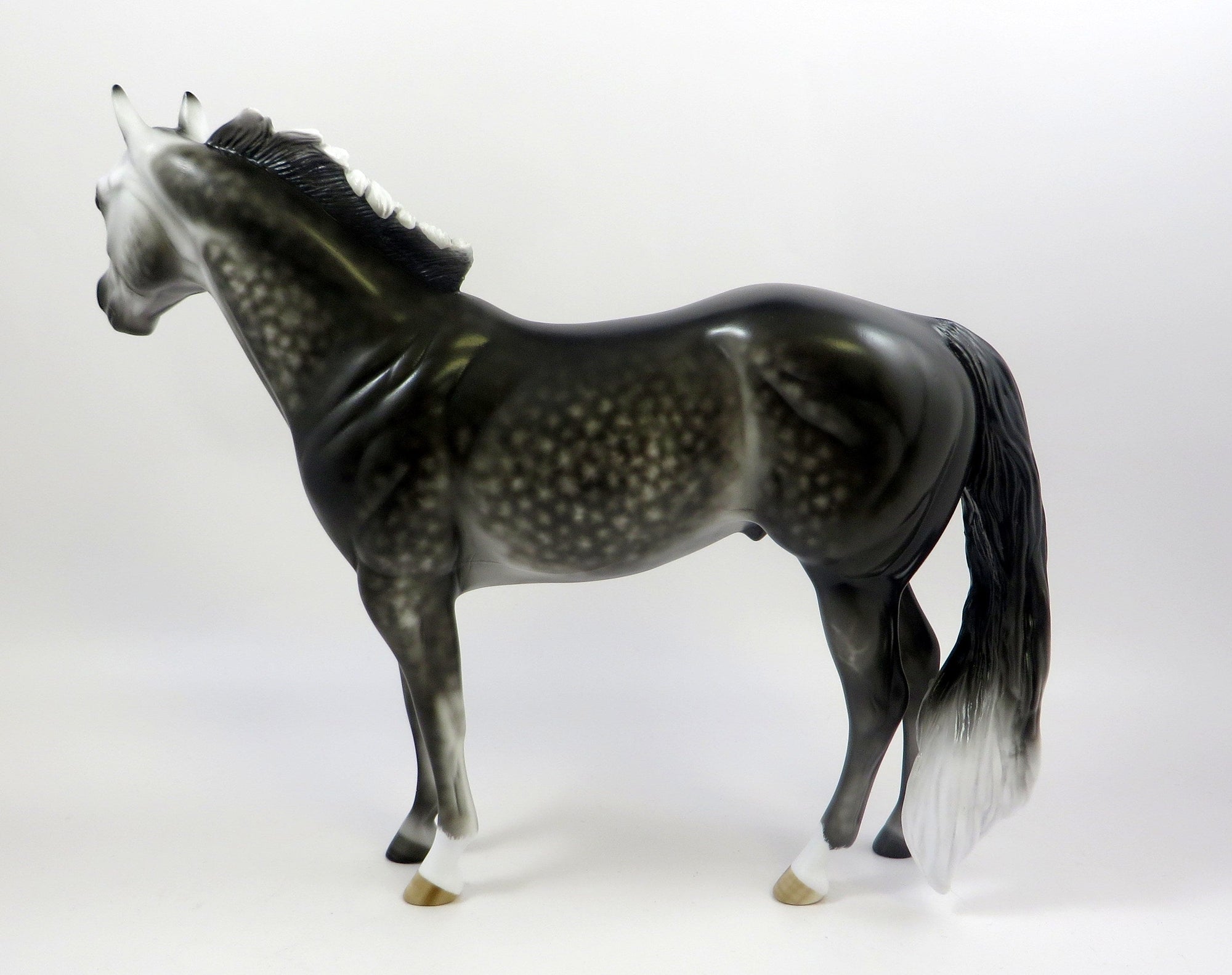EVERYBODY LOVES A LOVER-OOAK DAPPLE GREY ISH MODEL HORSE BY SHERYL LEISURE 5-30-19